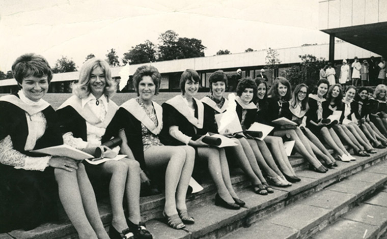 A photo of a group of students from the 1960s