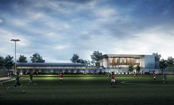 CGI model of new sport's facilities outside