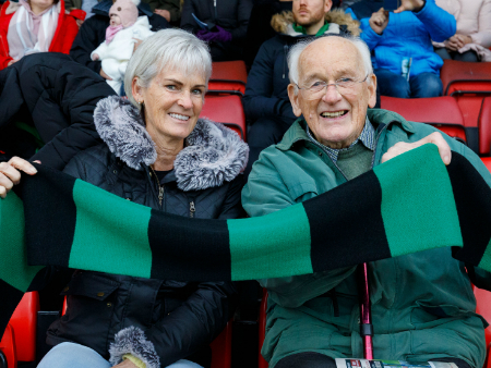 Judy Murray with her father Roy Erskine