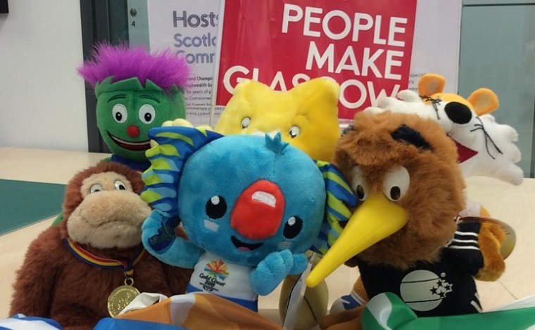 Collection of soft toy Commonwealth Games mascots