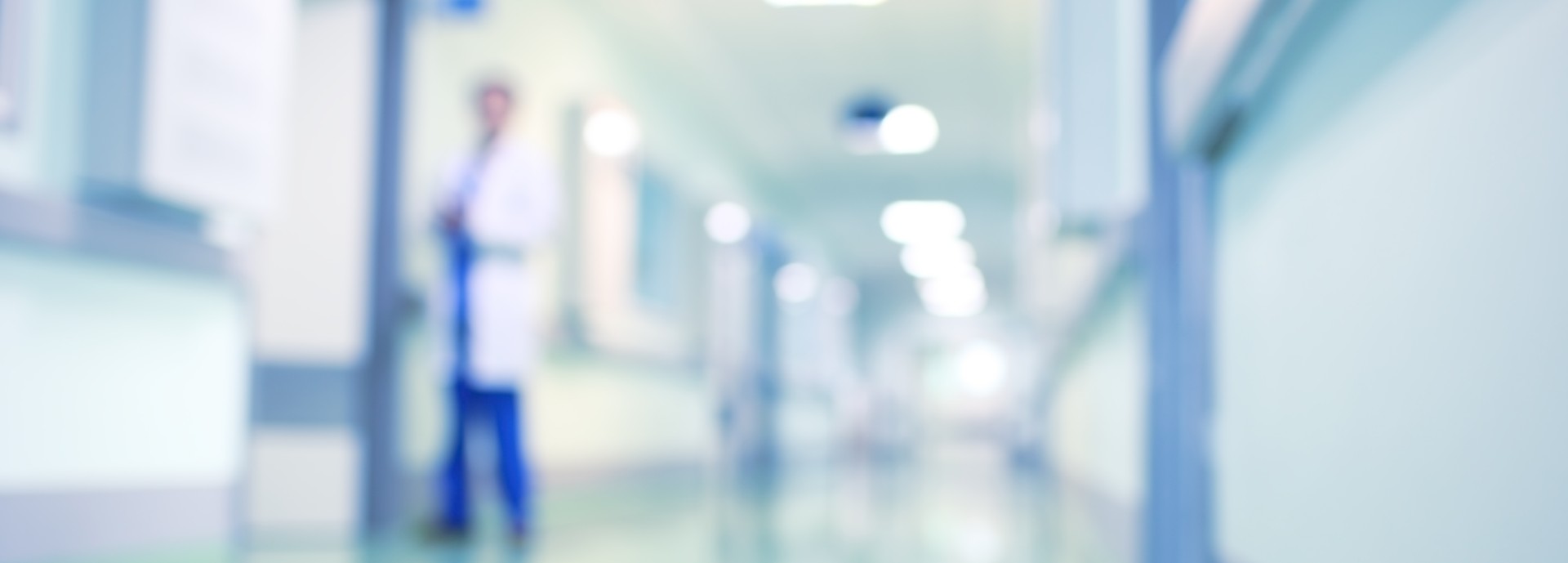 Blurred image of a hospital corridor