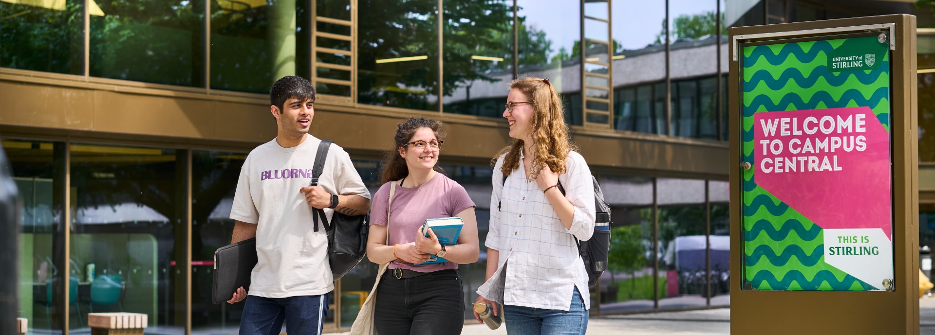 Students outside Campus Central
